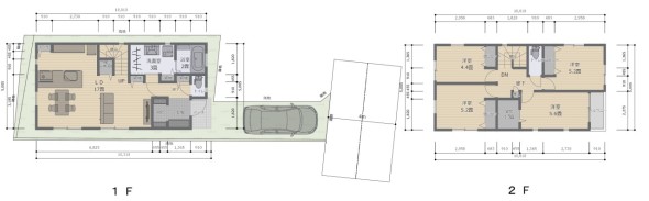 建物参考プラン　■2階建　■間取り：4LDK　■建物面積：96.47平米　■建物価格：1700万円（税込）