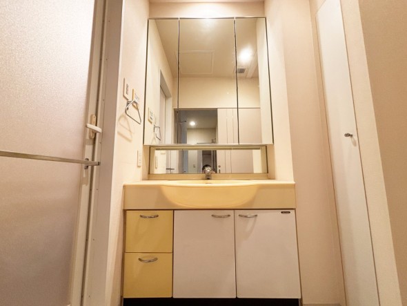 十分な大きさの洗面台は、身だしなみチェックや歯磨きなど、朝の慌ただしい時間でも余裕とゆとりを感じて頂けます。