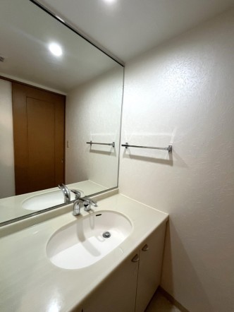 十分な大きさの洗面台は、身だしなみチェックや歯磨きなど、朝の慌ただしい時間でも余裕とゆとりを感じて頂けます。